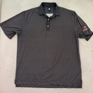 FootJoy Mens XXL Polo Shirt Southern Oaks Golf Club Black Paisley Print Stretch